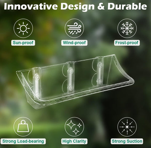 Clear Bird Bath Bird Feeder for Outside Window Glass, Transparent Birdbath with Strong Suction Cups for Viewing, bird watching gifts for Elderly P...