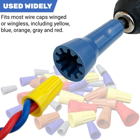 MAICON Wire Twister Tool for Drill, Drill Wire Twister, 2PCS(Blue+Silver) -Wire Twister Wire Connector Wire Twisting Tool, Wire Nut Twister for El...