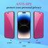 2 Pack Compatible with iPhone 15 Pro Privacy Screen Protector, Full Coverage Mirror Anti-Spy Anti Blue Electroplated Purple Gradient Colorful Temp...