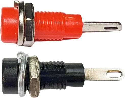 2mm Banana Socket - Red and Black, Solder-Type, Panel Mount for RC Models, Instruments, Audio, 5 Pairs...