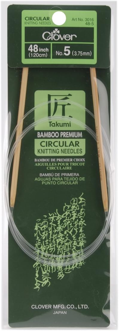 Clover Takumi Bamboo Circular 48-Inch Knitting Needles, Size 5......