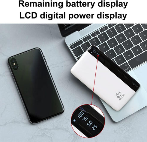SLuB Portable Charger, 12000mAh Power Bank, 3A Fast Charging Battery Pack, LED Display, Portable Phone Charger, Slim Portable Phone Battery Charge...