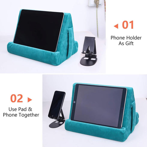 Tablet Stand Multi-Angle Tablet Pad Stand Lazy Holder Stand Soft Pad Stand Tablet Cushion Stand with Net Pocket & Phone Stands for Lap, Knee, Sofa...