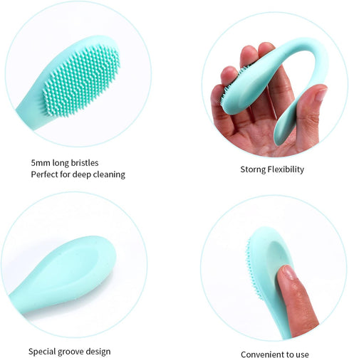 MSQ Silicone Face Mask Brush, Soft Facial Cleansing Scrubber, 2 Pack Double-End Facial Mask Brush for Mud, Clay, Charcoal Mixed Mask, DIY, Skincar...