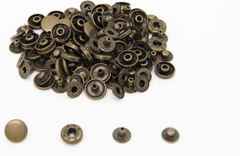 30 Sets Heavy Duty Snap Fasteners, BetterJonny 12.5mm Antique Brass Poppers Press Stud Rivet for Leather Craft Sewing Clothing...