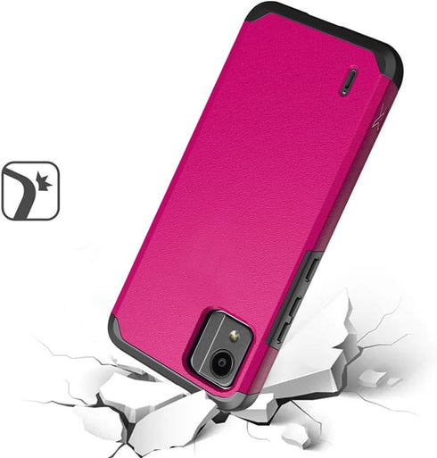 TJS Compatible for Nokia C110 N156DL Case, with Tempered Glass Screen Protector Dual Layer Hybrid Magnetic Support Shockproof Protection Cover Pho...