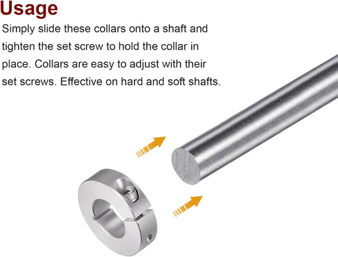 2pcs Shaft Collar 22mm Bore Aluminum Alloy Set Screw Split Clamp-On Collars, 45mm OD, 12mm Width, for Wheel Barrow Axle, Gearbox Assemblies, Machi...