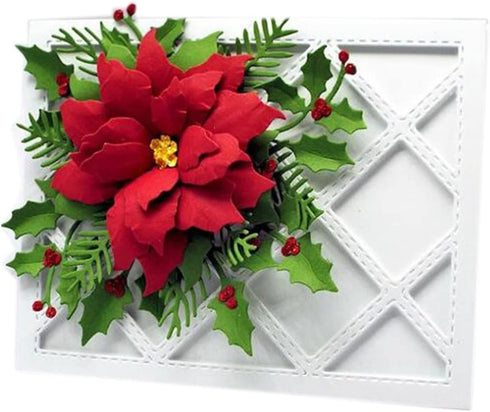 Cutting Dies 3D Background Frame Metal Stencils Scrapbooking Tools DIY Craft Carbon Steel Embossing Template for Paper Card Making Album Arts Supp...