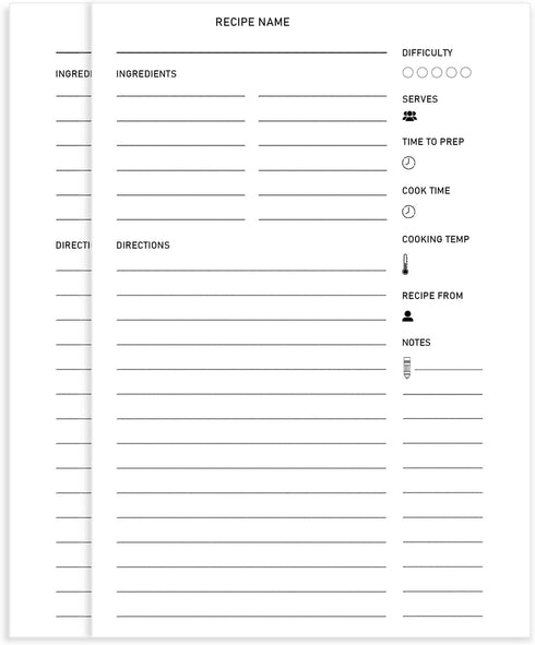 Blank Recipe Book To Write In Your Own Recipes,5.6 X 8.2 Recipe Ring Binder with PU Leather Cover,Recipe Journal with 160 Recipes (80 sheets blank...