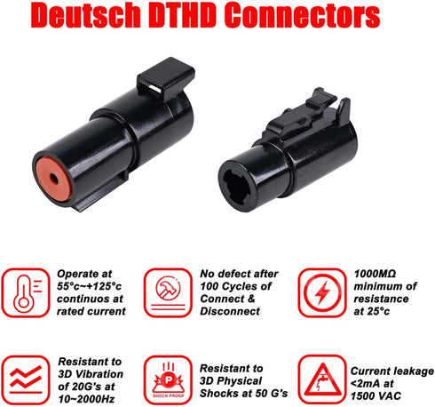 JRready ST6286 1 Pin DTHD Connector 4 Sets,IP67 Waterproof Single Terminal Connectors for Heavy-duty Applications,Contact Size 12 Crimp Wire Gauge...