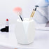 2 Pack Ceramic Pencil Holder,White Geometric Pen Cup Makeup Brush Holder for Girls Women,Desk Accessories Holder,Durable Desktop Organizer Pen Hol...