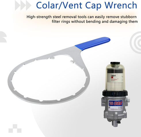 6 Inch Colar/Vent Cap Fuel Filter Wrench for 380134 382 Compatible with Detroit Diesel Truck Engines Cummins Engines, Davco 382 Filter Wrench...