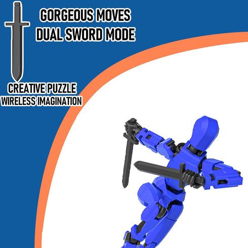 T13 Action Figure Set 3D Printed Multi-Jointed Movable T13 Lucky 13 Dummy 13 Nova 13 Robot 13 Action Figure (Blue)...