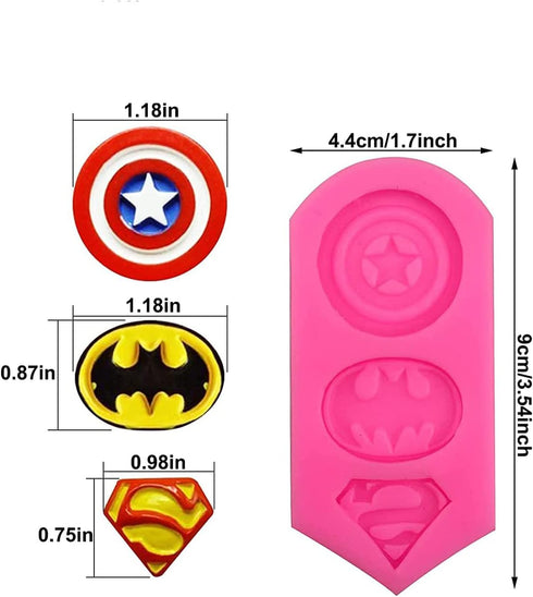 2 Pieces Superhero Silicone Mold Cookie Fondant Molds Candy Chocolate Fondant Molds...