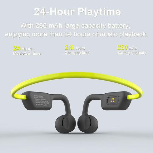 Open Ear Headphones, Wireless Air Conduction Headphones, Sweatproof Bluetooth Sport Headset with Mic for Running, Cycling (Black & Green)...
