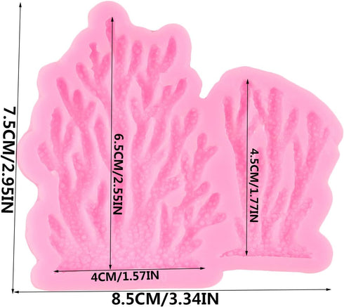 Coral Seaweed Silicone Molds Coral Fondant Mold For Marine Theme Cake Decoration Cupcake Topper Chocolate Candy Sugar Craft Polymer Clay Gum Paste...