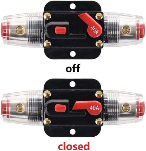 Fuse Holders 40amp 20A 30A 50A 60A 80A 100A 150A Inline Circuit Breaker for Car Audio and Amps Overload Protection Reset Fuse Inverter 12V-24V DC ...