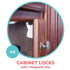 Toddleroo by North States Magnetic Safety Lock | Keep danger safely locked away with 4 cabinet or drawer locks & 1 key | Easy install (4-Pack, Whi...