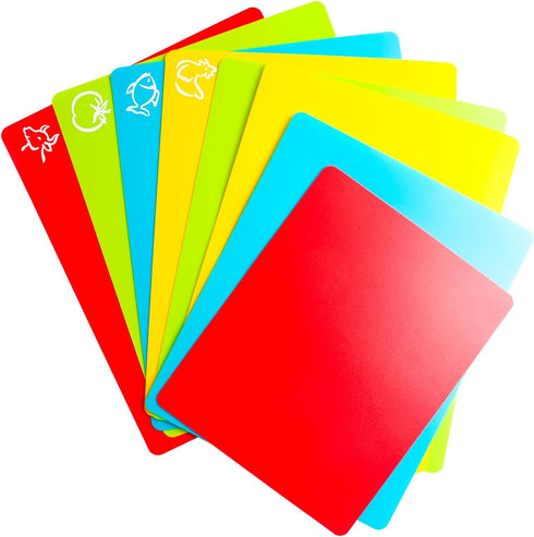 Flexible Cutting Board mats, Plastic Cutting Boards for Kitchen Cooking, Cutting board sheets for Meat and Vegetables, Dishwasher Safe Set of 4Pcs...