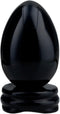mookaitedecor Black Obsidian Crystal Egg Polished Gemstone Figurines with Stone Stand...
