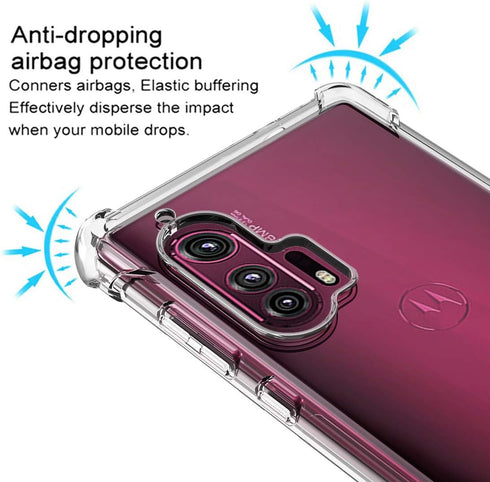 Osophter for Moto Edge Plus Case Clear Moto Edge+ Case Transparent Reinforced Corners TPU Shock-Absorption Flexible Cell Phone Cover for Motorola ...