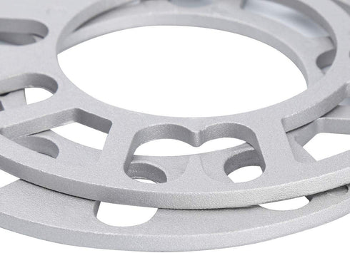 dynofit Universal 5mm Wheel Spacers for 98-120 Multiple Bolts Pattern, Pack of 4 Thin Aluminum Shims Hubcentric Spacer for 4 Lug and 5 Lug Wheels/...