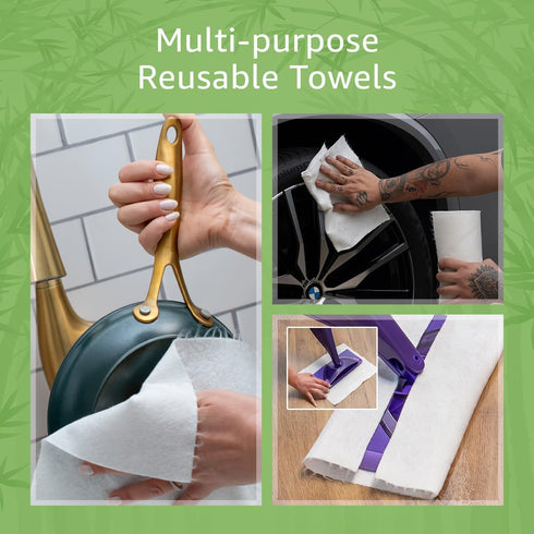 1 Roll of Bamboo Reusable Paper Towels - Heavy Duty & Super Absorbent | Durable, Ecofriendly Machine Washable Paper Towels | 100% Rayon Derived Fr...