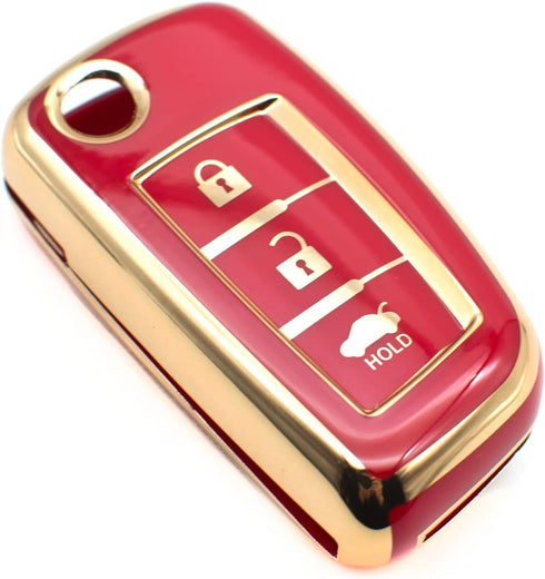 FEYOUN Key Fob Cover Compatible with Nissan Rogue Rogue Select Rogue Sport Flip 3 Buttons TPU Remote Keyless Key Fob Case Protection Shell Accesso...