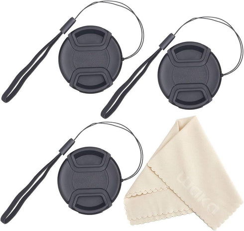 waka 3 Pack 77mm Center Pinch Lens Cap Cover with Cap Keeper for Canon EF 24-105mm f4L, EF 24-70mm f4L, EF 16-35mm f4L, Nikon AF-S 20mm f1.8, AF-S...