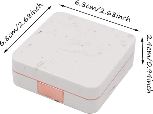 Honbay Fashion Marble Contact Lens Case Portable Contact Lens Box Kit with Mirror (Square) (Rose Gold)...