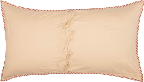 VHC Brands Sawyer Mill Large Pillow Sham Cover Farmhouse Country Stripe Decorative Cotton King Size 21x37 Bedding Accessory, Red...