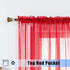 WPM Red Sheer Curtains 58" Wide x 84" Long 2 Panels Livingroom Window Treatment Rod Pocket Sheer Voile for Bedroom, Kitchen, Living Children Room ...