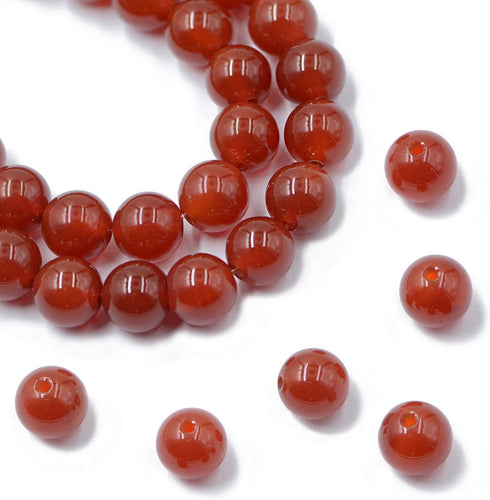 AD Beads Natural Gemstone Round Loose Beads 15" for Bracelet Necklace Earrings Jwelery Making Crafts DIY (8mm, Red Agate)...