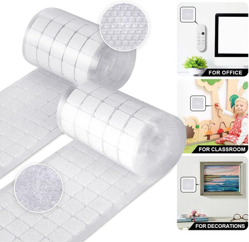 Self Adhesive Dots Heavy Duty, 320pcs (160 pairs) 0.79in Square Hook and Loop Fasteners Strong Mounting Nylon Tape Adhesive Sticky Back Glue for H...