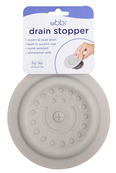 Ubbi Bathtub Drain Cover, Silicone Drain Stopper with Suction, Baby Bath Time Accessory, Gray...