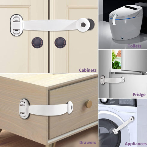 Baby Safety Locks, Cabinet Locks,Refrigerator Door Lock,Multifactional Child Safety Locks for Drawer, Cabinet, Oven, Fridge, Toilet,Freezer,2PCS, ...
