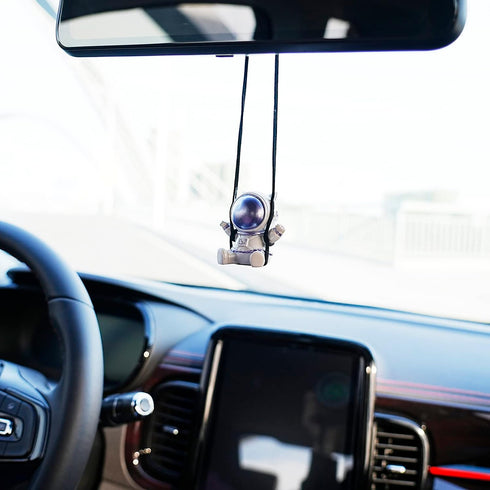 Swing Astronaut Shaped Car Pendant Cartoon Car Rear View Mirror Hanging Ornaments (New Blue)...