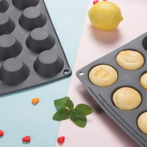 Webake Mini Muffin Cupcake Tin Pan Silicone Non-stick Baking Mold for Mini Pie, Quiche, Tartlet, Mini Muffin Top, Keto Fat Bomb, Pack of 2...