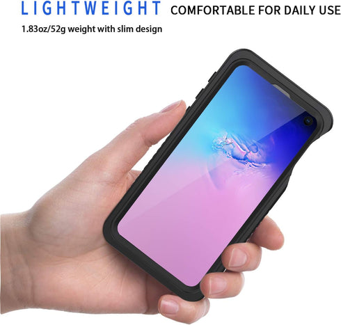 Lanhiem for Samsung Galaxy S10e Case, IP68 Waterproof Dustproof Case with Built-in Screen Protector, Heavy Duty Full Body Protective Clear Back Ph...