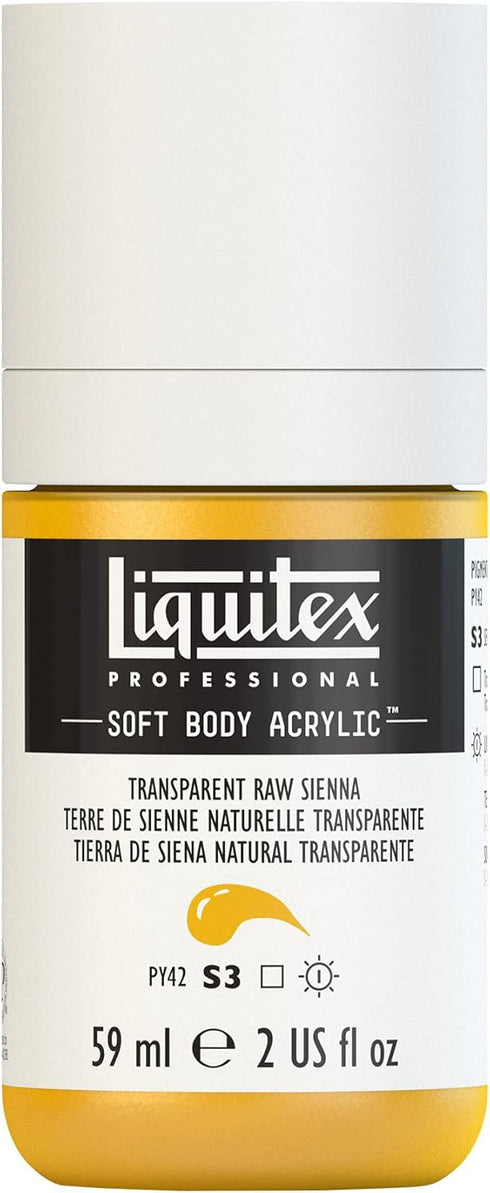 Liquitex Professional Soft Body Acrylic Paint, 59ml (2-oz) Bottle, Transparent Raw Sienna...