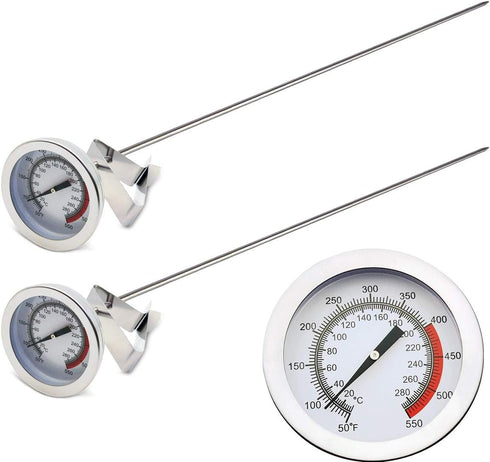 Efeng15“ Long cooking thermometer for oil or candy (2 Pack) with Pot Clip, 2" Dial Instant Read Turkey/Candy/Oil Thermometer for Frying,Cooking of...