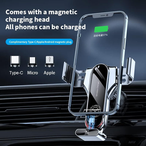 Wireless Car Charger, SUPERLIT 15W Qi Fast Charging Auto Clamping Car Charger Phone Mount Sturdy Air Vent Phone Holder for iPhone 11 Pro Max Xs, S...