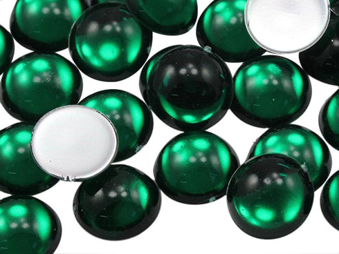 KraftGenius Allstarco 25mm Green Emerald H106 Round Flat Back Acrylic Cabochons 1 Inch Plastic Gems for Crafts Costume Embelishments Card Making J...