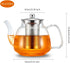 42oz/1250ml Glass Tea Kettle?Glass Teapot with Removable Stainless Steel Infuser, for Blooming and Loose Leaf Tea, Stovetop & Microwave Safe Tea P...