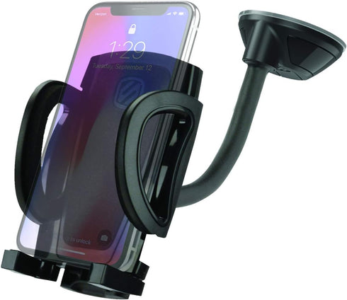 Scosche IHW10 4-in-1 Car Phone Holder Windshield, Dashboard, Vent, Cup Mount with Suction Cup | Dash, Vent or Windshield Mount | Stick Grip Suctio...