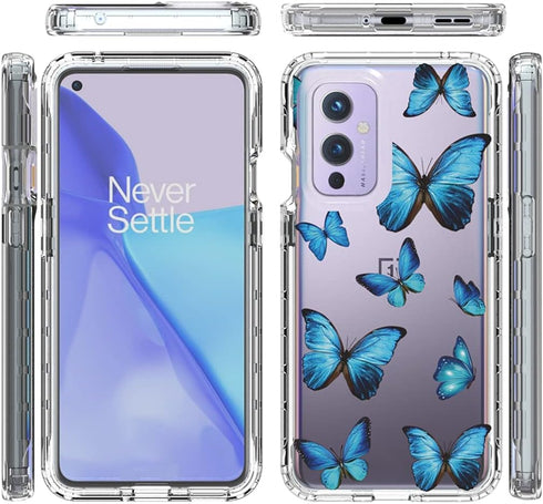 Case for OnePlus 9 Case, for OnePlus 9 5G Clear Case for Girls, Soft TPU 360 Full Body Shockproof Hybrid Bumper Crystal Clear Phone Case Cover for...
