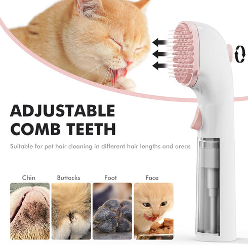 Foaming Soap Cat Bath Brush, Shampoo Foaming Dispenser With Soft Silicone Bristles, Adjustable Pet Clean & Massage Brush for Cats Kitten Grooming ...