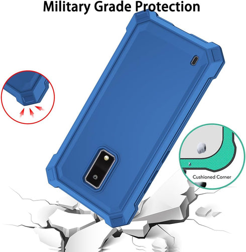 for BLU View 4 case, with Tempered Glass Screen Protector 360 Full-Body Soft TPU Bumper Shockproof Silicone Protective Phone Cover Case for BLU Vi...
