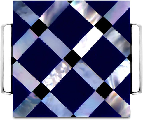 Business Wedding Mother of Pearl Cufflinks for Men Unique Onyx Stripe Tuxedo Cuff links Mens...