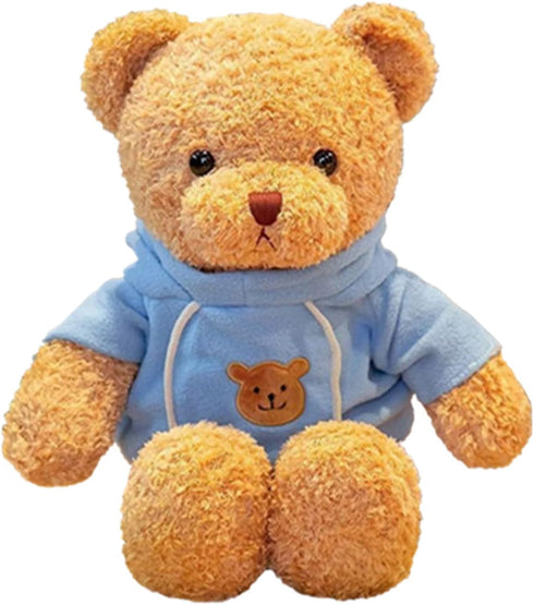 11.8 inches Teddy Bear Stuffed Animals Soft Plush Cute Teddy Bear with Hoodie Doll for Boys Girls (Blue)...